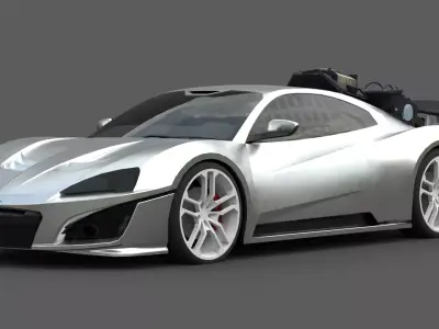 Futuristic Super Eco Hypercar 3D Model High-Detail Realistic Low-poly 3D model