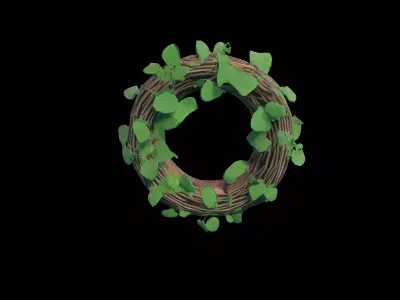 Ivy-Covered Tree Ring 3D Model - Game-Ready Asset Free low-poly 3D model