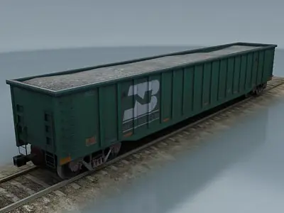 rail wagon 6 Low-poly 3D model