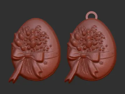 easter egg flower decor  3D print model