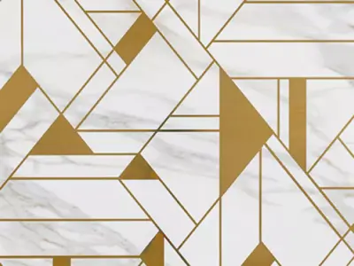 White Marble  Brass Geometry Panel  Texture