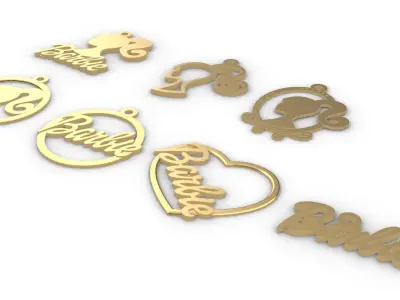 1002 - 7 Barbie Pendant 3D print model