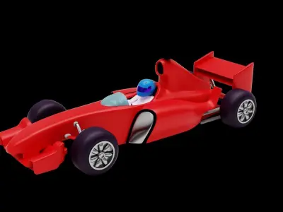 Low Poly Vehicle -  Formula F1 Low-poly 3D model