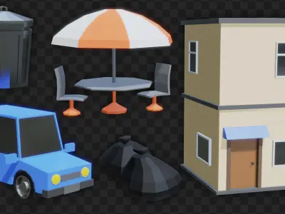 Low Poly City Asset Pack 3D model