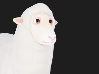 cartoon sheep Low-poly 3D model 5