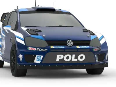  Volkswagen Polo R WRC 3D Model  High-Quality Detailed Design Low-poly 3D model