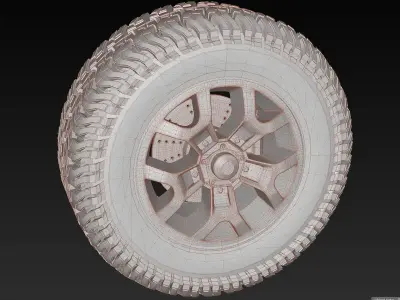 Off Road Wheel 3D model Low-poly 3D model
