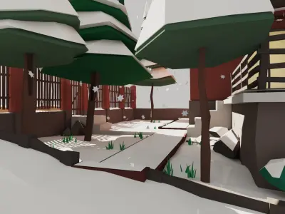  Low Poly of my personal house Low-poly 3D model