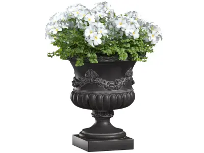  flowers in a classic Vase for decoration Patio Front Entrance  3D model