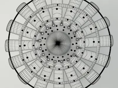 Vintage Sewing Wheel on Stand 3D model