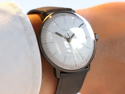 Minimalist Watch 3 - Automatic - White Dial x Black Case Low-poly 3D model