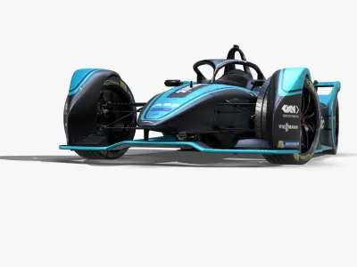 Jaguar Formula E 2020 Low-poly 3D model