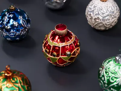 Christmas decoration colored ball 3D model