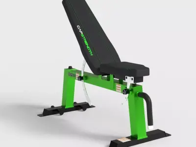 BARBELL WEIGHT BENCH Low-poly 3D model