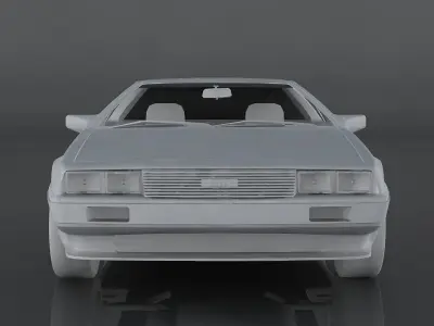 Delorean DMC 12 Low-poly 3D model