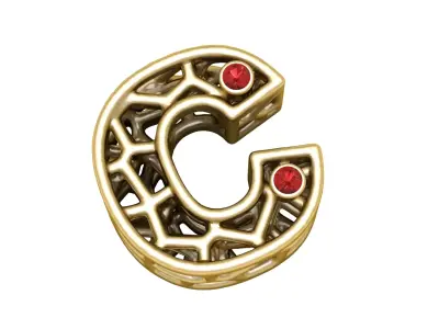 SIMPLE ALPHABET PENDANT 3D PRINTABLE MODEL  3D print model