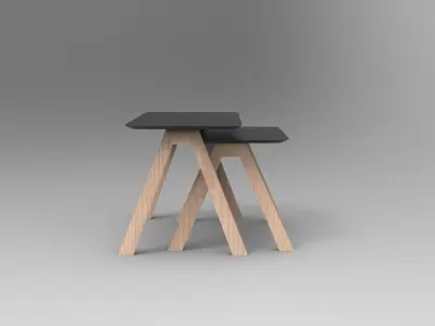 Monk Low Table Low-poly 3D model