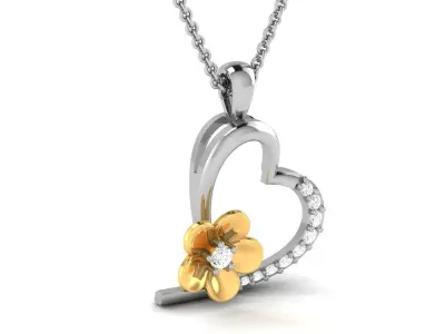 Women Heart Pendant 3dm STL OBJ FBX Render Details 3D print model