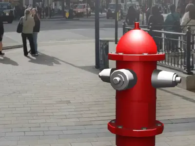 Fire hydrant Low-poly 3D model shop