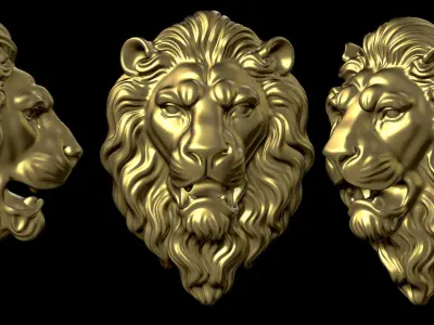 Lion Head Sculpture 3D print 3D print model