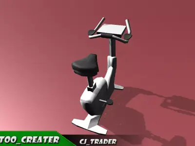 low poly Peloton Gym cycle 3D model Low-poly 3D model