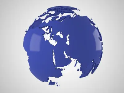 Globe Shell Nevy Blue 3D model