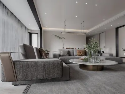 3D Model of Modern Living Room Furniture - Editable in 3ds Max 3D model