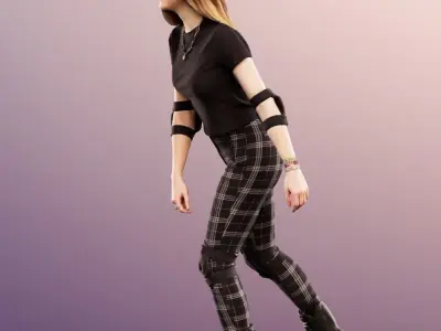 Malina 12091 - Inlineskating Girl Low-poly 3D model