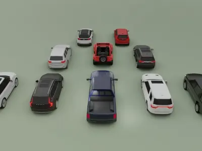 low-poly SUV pack - 10 SUV Low-poly 3D model