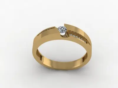 wedding ring fpr daimonds 3D print model