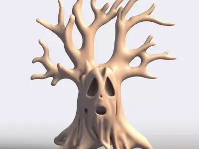 Spooky Haunted Tree Halloween  3D print model