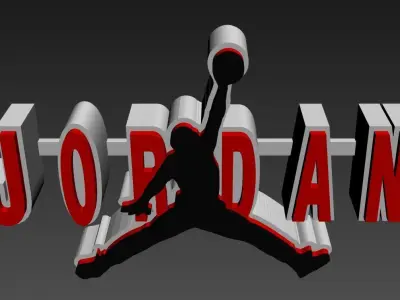 air jordan logo 3D print model