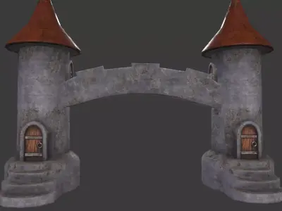 Medieval Tower-4 Low-poly 3D model