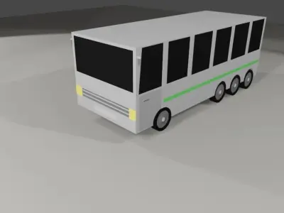 mini Bus  Low-poly 3D model