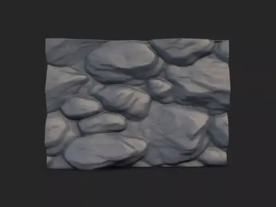 Grungy Rock Wall Geometry 3D model
