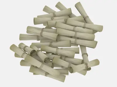 Paper Scrolls Pile 3D model
