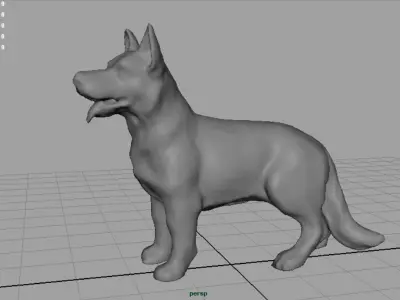 German shepherd Low-poly 3D model