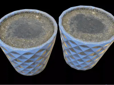 Pot Planter - Game Ready - VR AR Low-poly 3D model