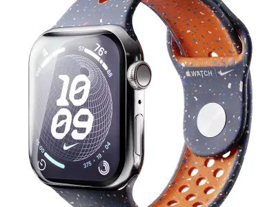 Apple Watch Series 9 Nike Sport Band Blue Flame 3D model