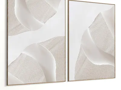 Plaster Two Photo Frame 392 Low-poly 3D model