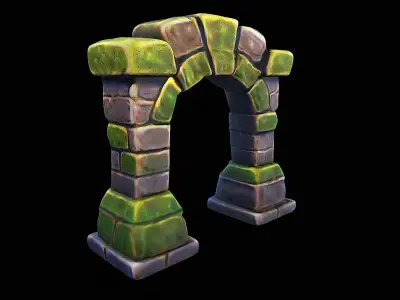 stylized stone arch 3D model