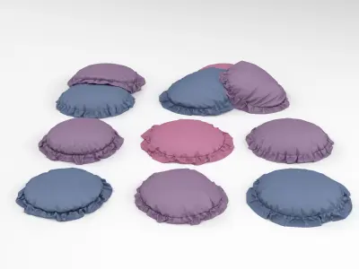 Round Cushion Pillows 3D model