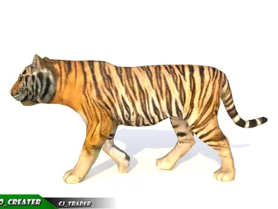 Lowpoly Tiger Animated 3D model Low-poly 3D model