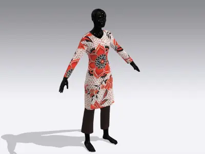 Female Cloth Dress Low-poly 3D model