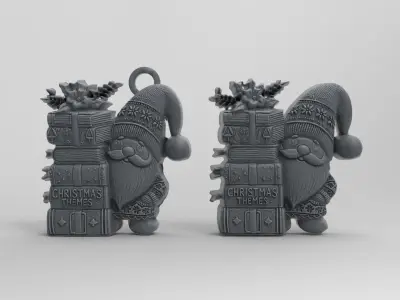 christmas books theme pentant 3D print model