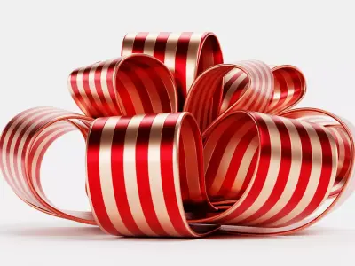 Ribbon Bow V1 - Striped Decorative Gift Wrapping 3D model