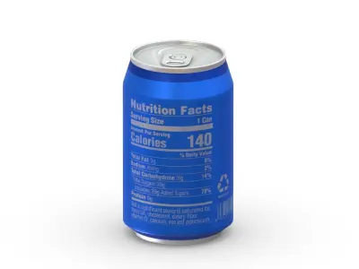 Supermarket Soda Drink Can 01 Low Poly PBR Realistic Low-poly 3D model