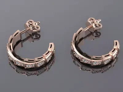 Bulgari Earrings Serpenti  Jewelry Gold  3D print model