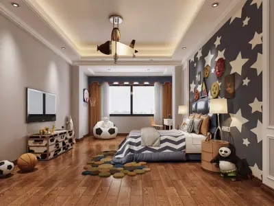 Children Room Interior 3D model 18