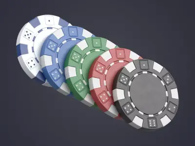 Poker Chips Low-poly 3D model